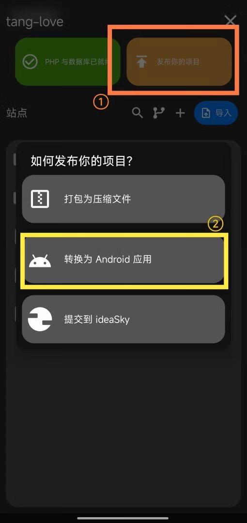 如何导出成APP01